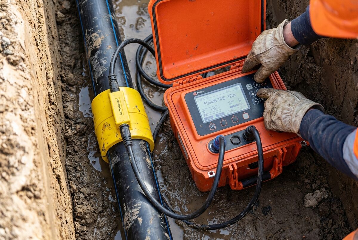 Electrofusion tie-in work in the trench